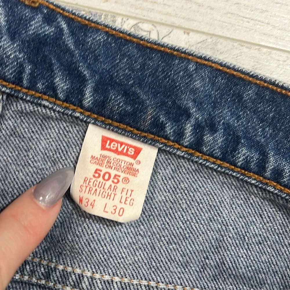 Levi’s Men’s 505 Regular Fit Straight Leg Blue Jeans Size 34x30
